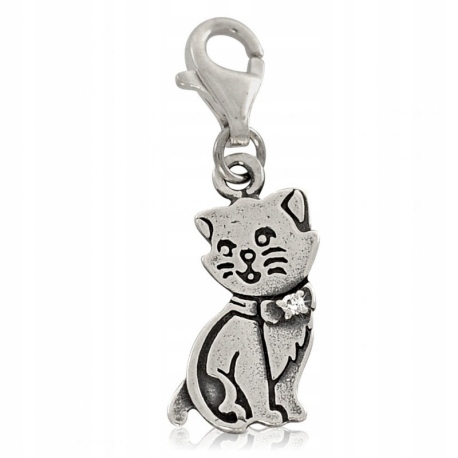

Srebrny Charms Kot Kotek Kocur Srebro 925 Oksyd