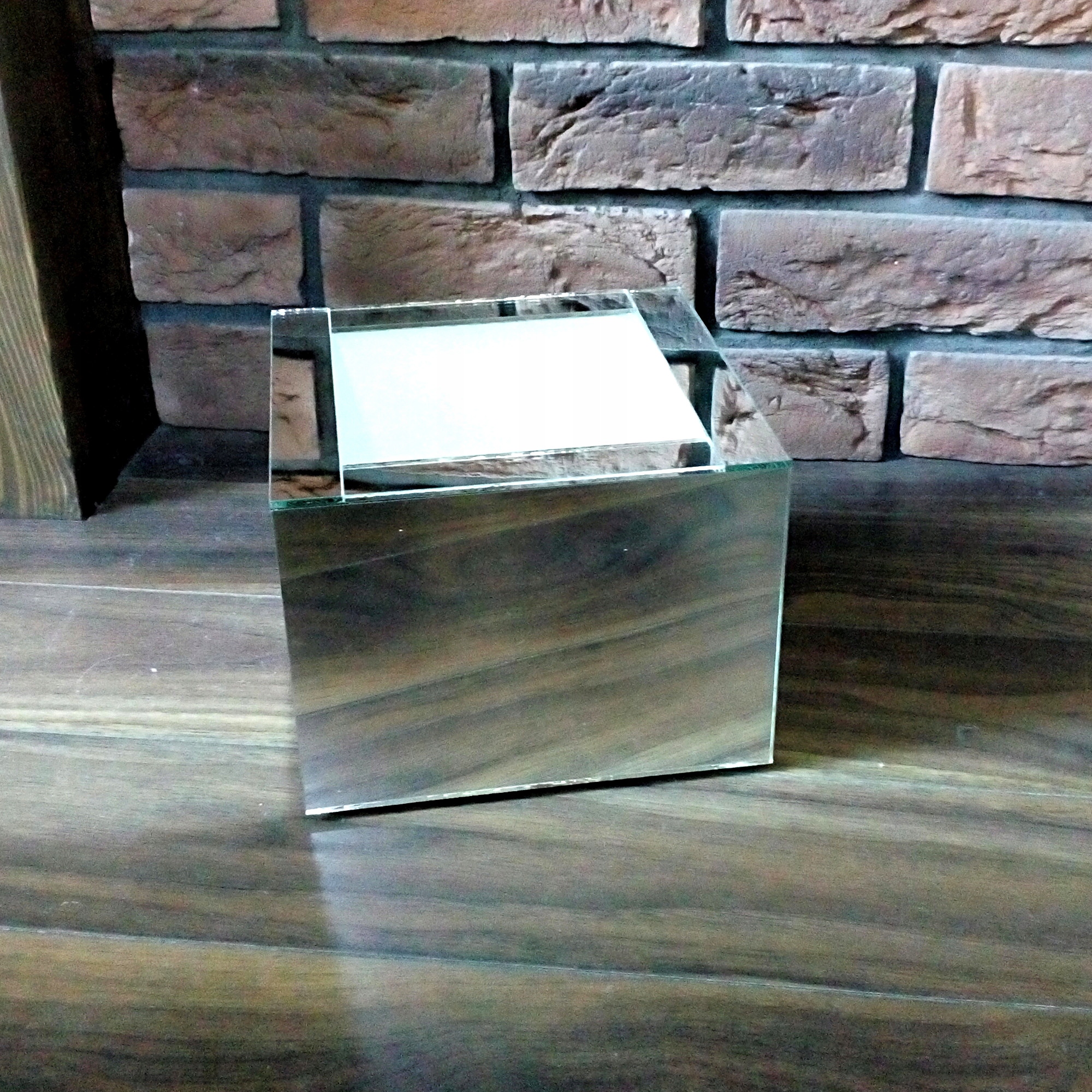 Osłonka lustrzana 18x18x13 Glamour Donica Doniczka Lustro Materiał szkło