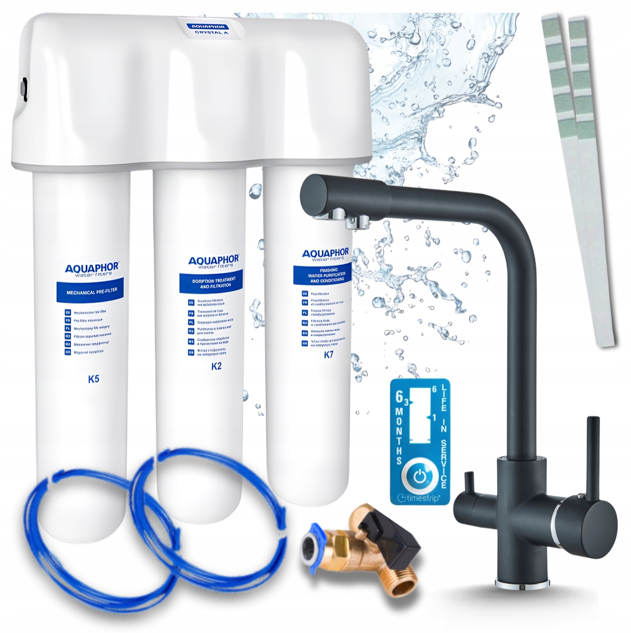 Vodní Filtr Aquaphor Křišťál A Sada Pzh S Kuchyňskou Baterií Černá Stojící