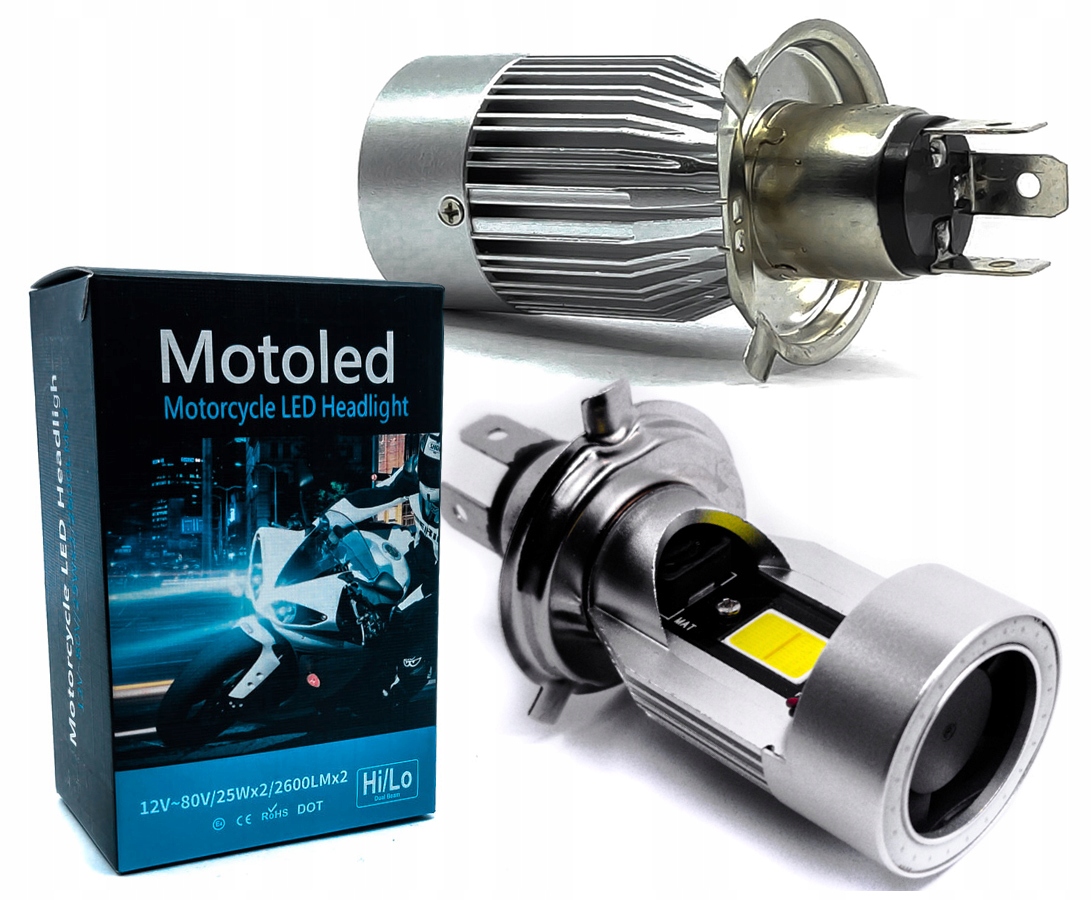 ŻARÓWKA LED H4 25W MOTOCYKL SKUTER TOP WHITE BLUE Producent inny