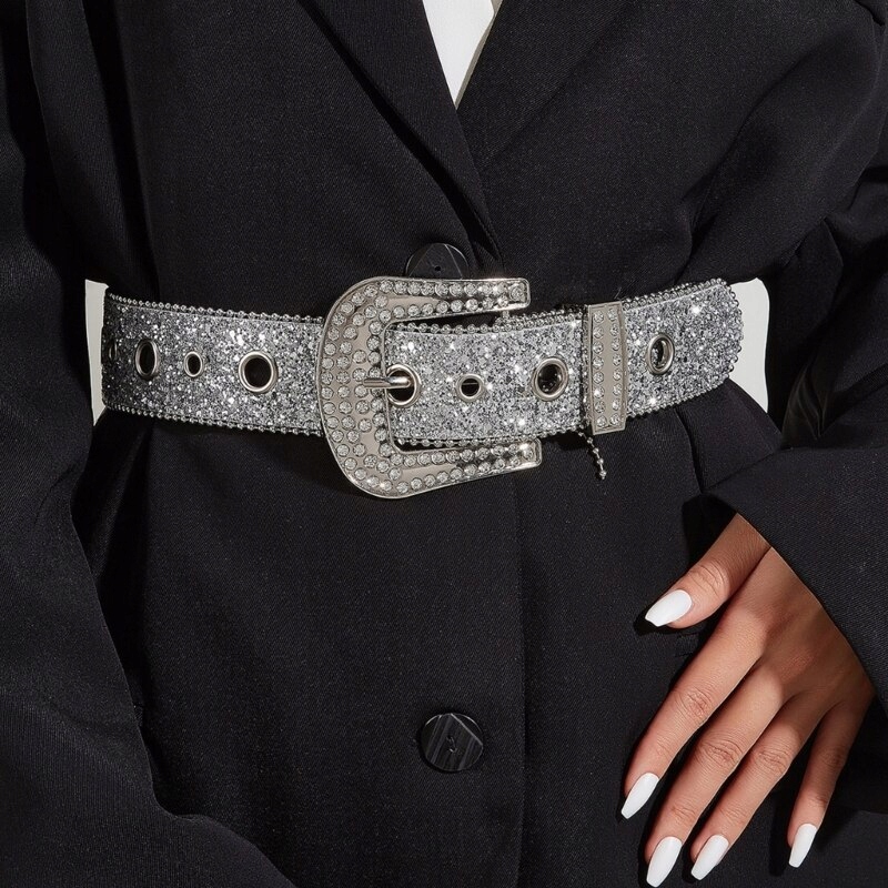 PREZENT NA URODZINY PASEK Y2K Z DIAMENCIKAMI KRYSZTAŁKI VINTAGE Płeć uniseks