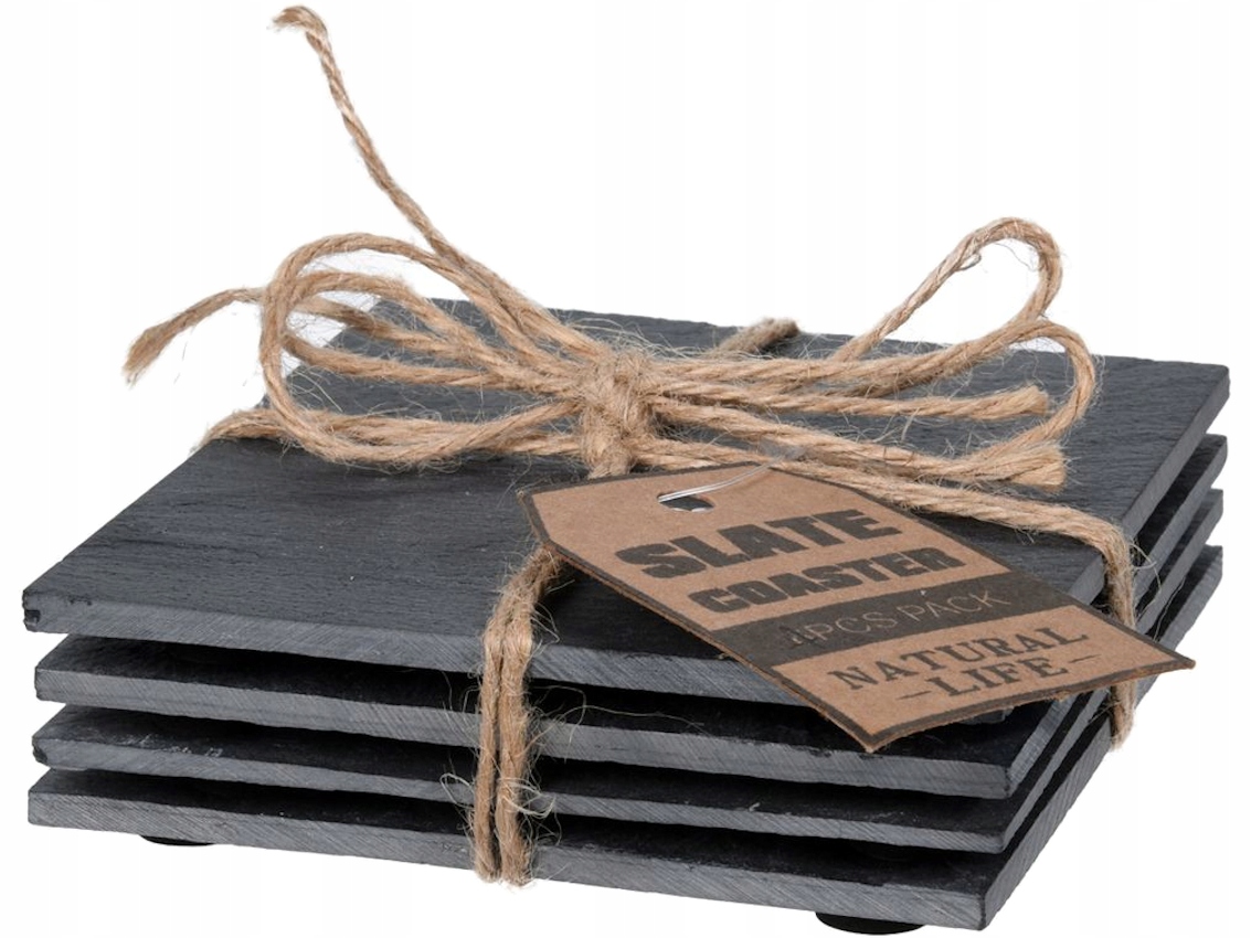 

Łupek 10x10cm Kamienna podstawka pod kubek 4 szt