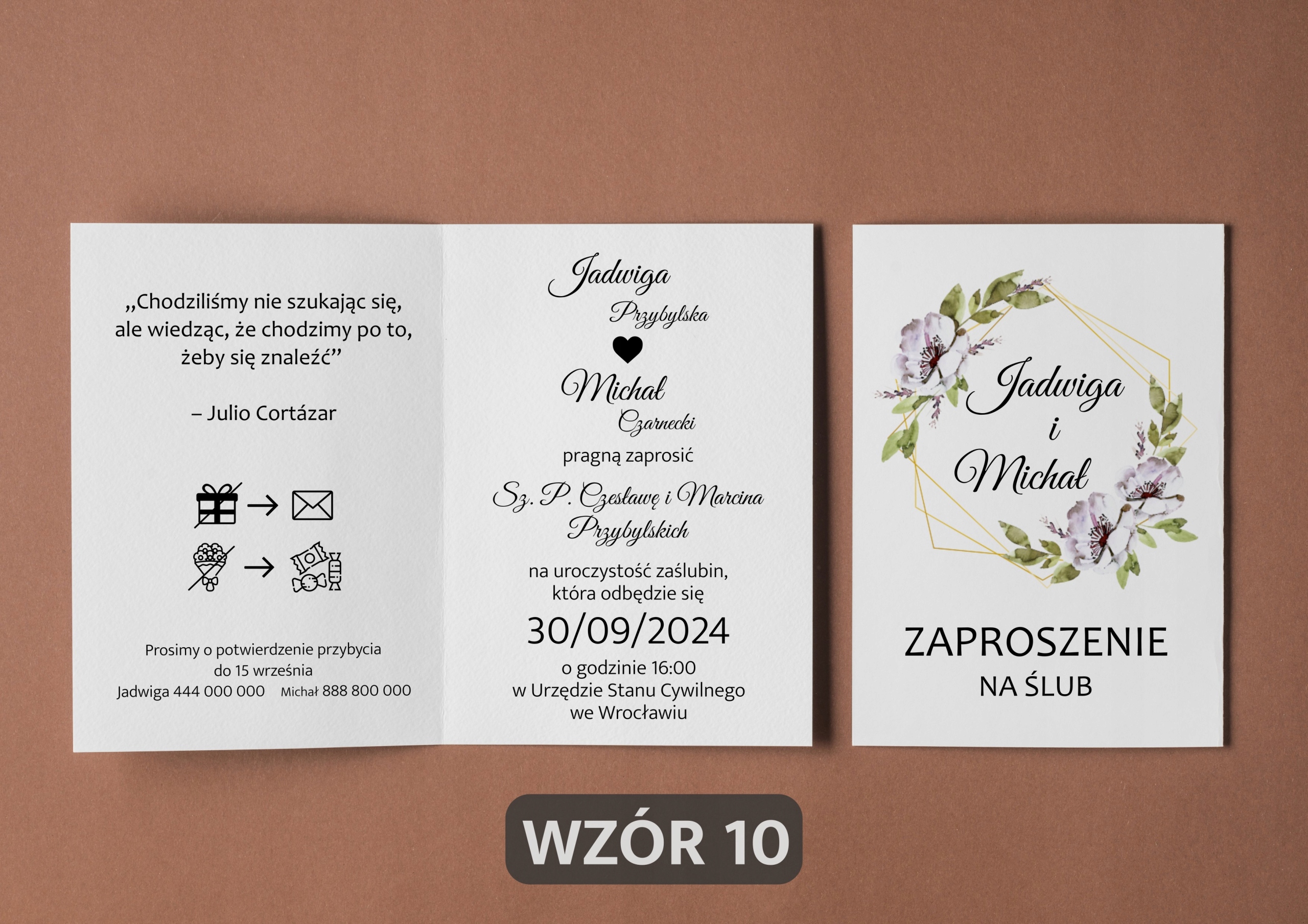 ZAPROSZENIA NA WESELE ŚLUB Z PERSONALIZACJĄ ŚLUBNE WESELNE KOPERTA EKSPRESS Grubość papieru 250 g