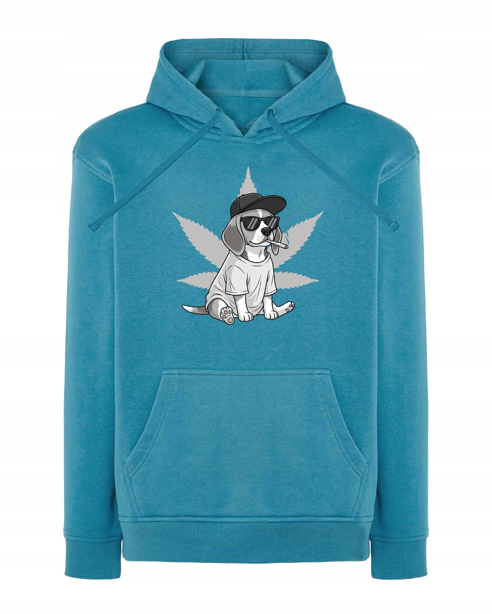 Mikina s kapucí Zjarany Beagle Chill Zelená Vtipná Modrá M