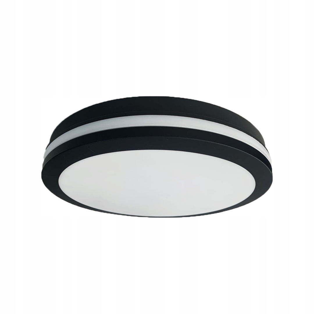 PLAFON LAMPA OKRĄGŁA SUFITOWA 12W LED IP54 CZARNA NOWOCZESNA