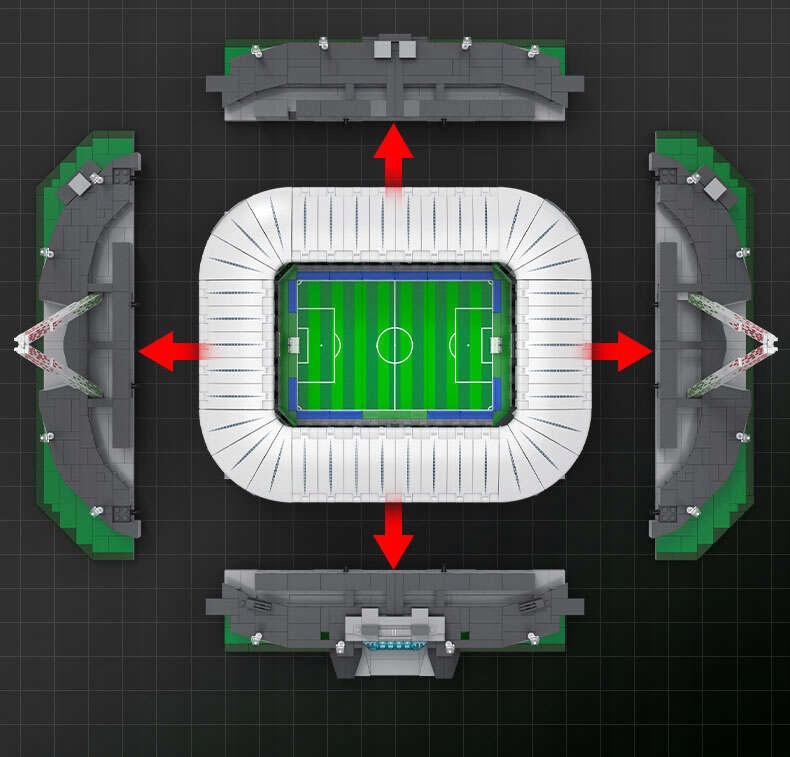 Будівельні блоки для стадіону CADA ALLIANZ, 3638 деталей, C66021W, бренд Cada