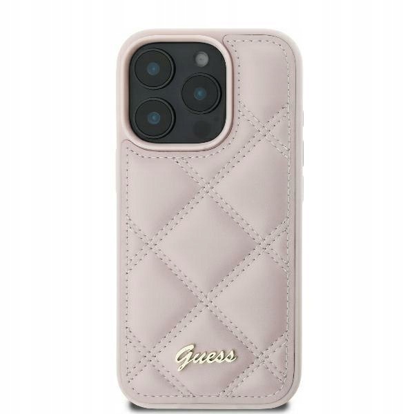 Guess GUHCP16SPSQSQSP iPhone 16 6.1" růžová/pink hardcase Quiled Metal