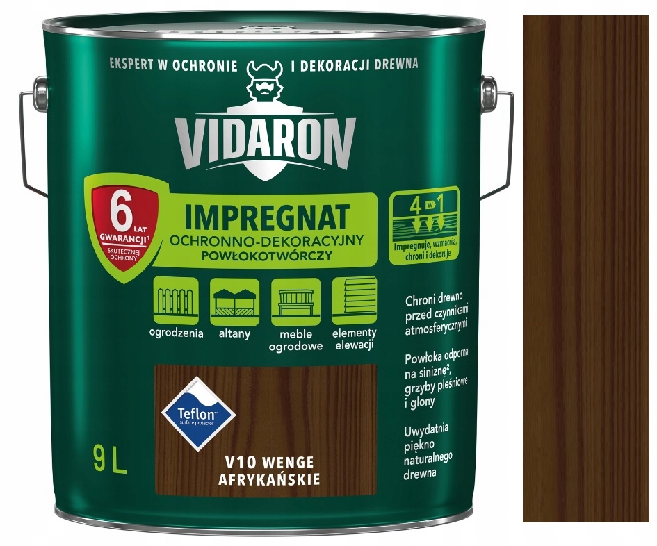 Vidaron Impregnační Přípravek Na Dřevo 9 L Wenge Arykańskie V10