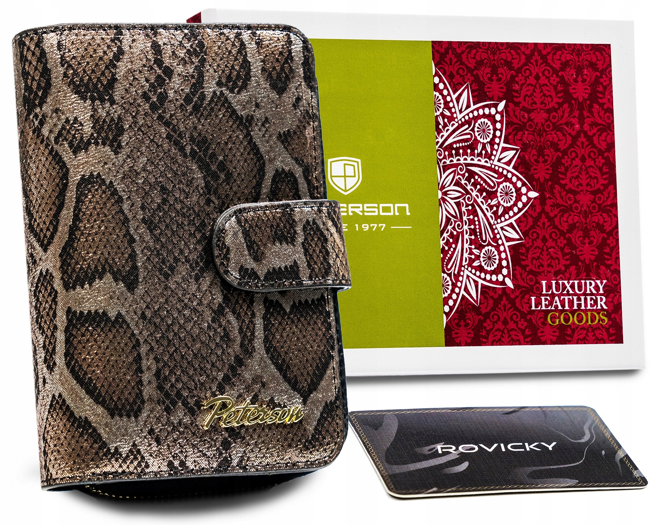 Peterson peněženka z přírodní kůže vícebarevná BS-602 vzor hada