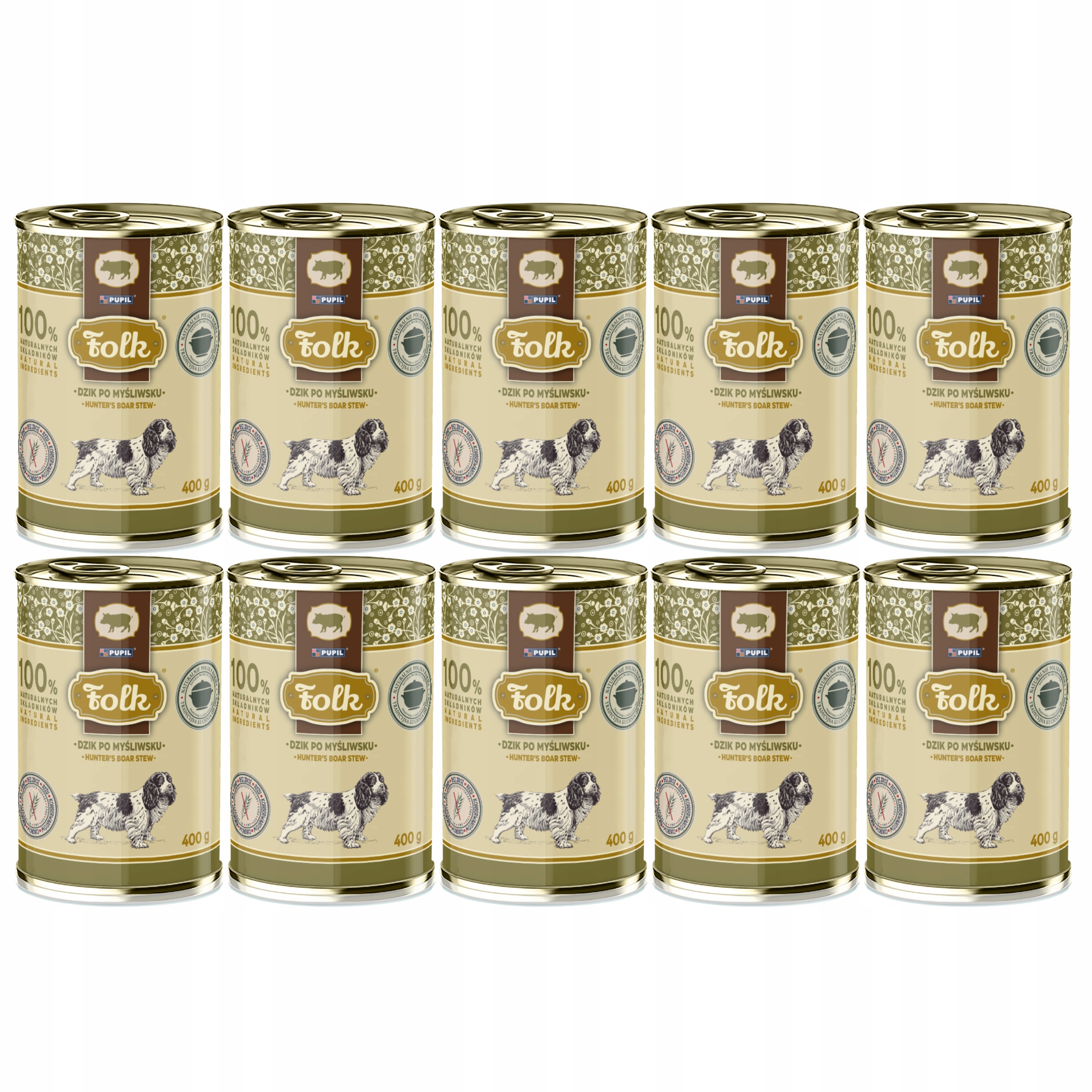 Levně Folk Krmivo mokré pro psa Divočák po myslivcích 10 x 400 g zdravé bez obilovin