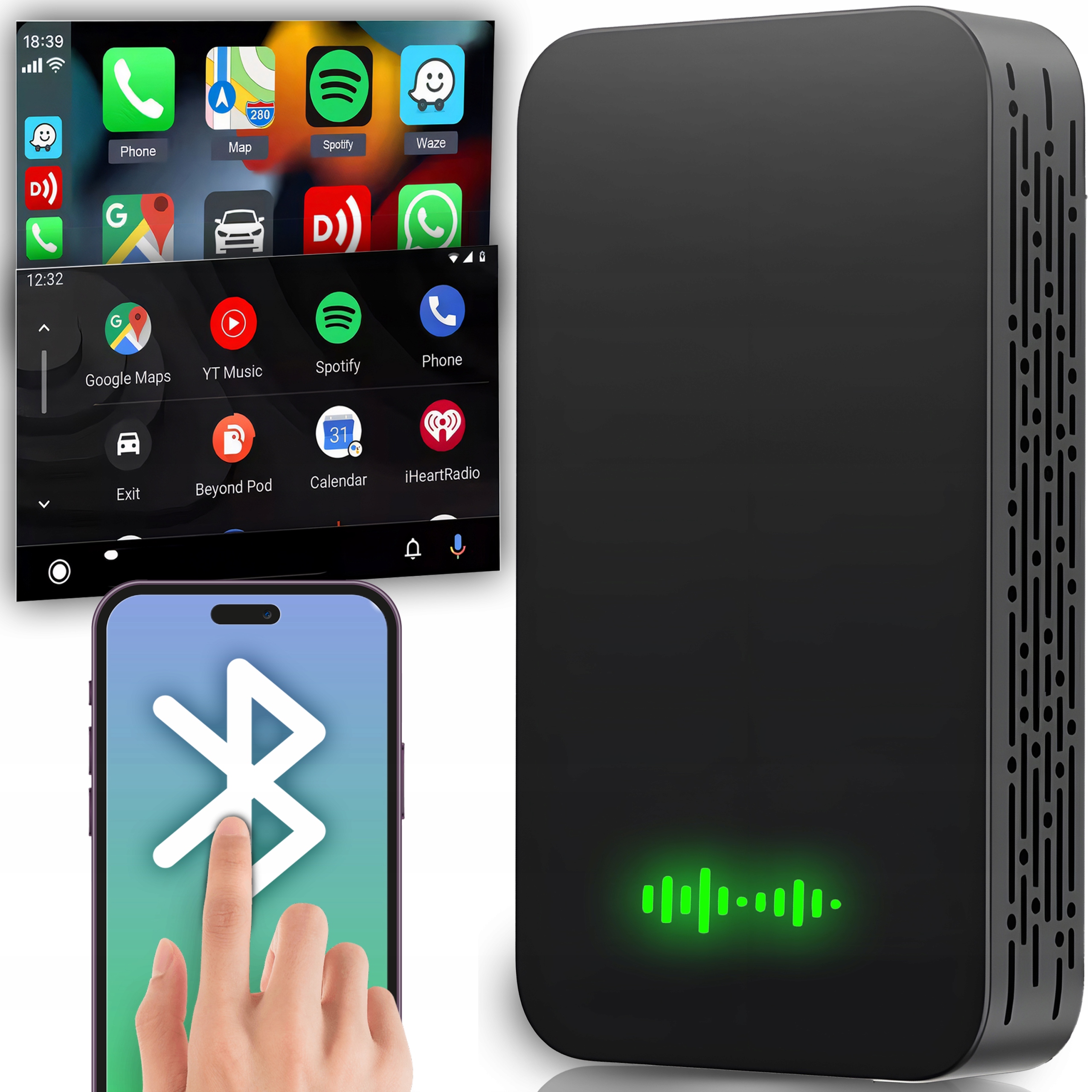 Adaptér Pro Bezdrátové Carplay Android Auto Usb Bt Iphone Ios Android