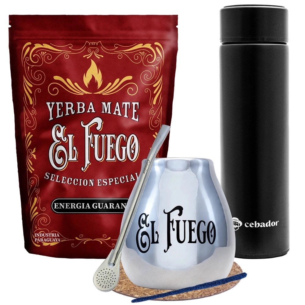 Levně Sada Yerba Mate El Fuego Energia Termoska Led Tykev a Bombilla 500g 0,5kg