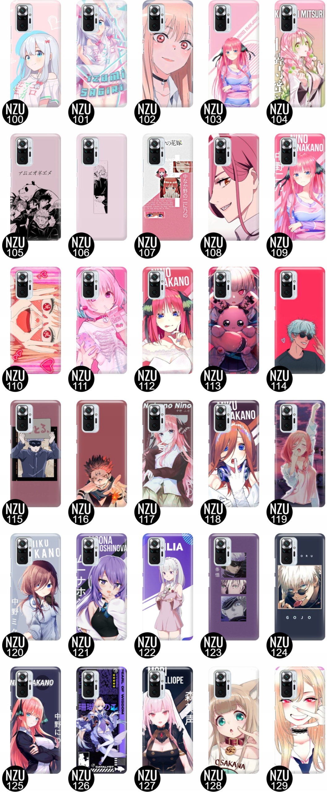 ETUI DO XIAOMI REDMI NOTE 10 PRO Anime TOP Wzory Kolekcja Etui Clear
