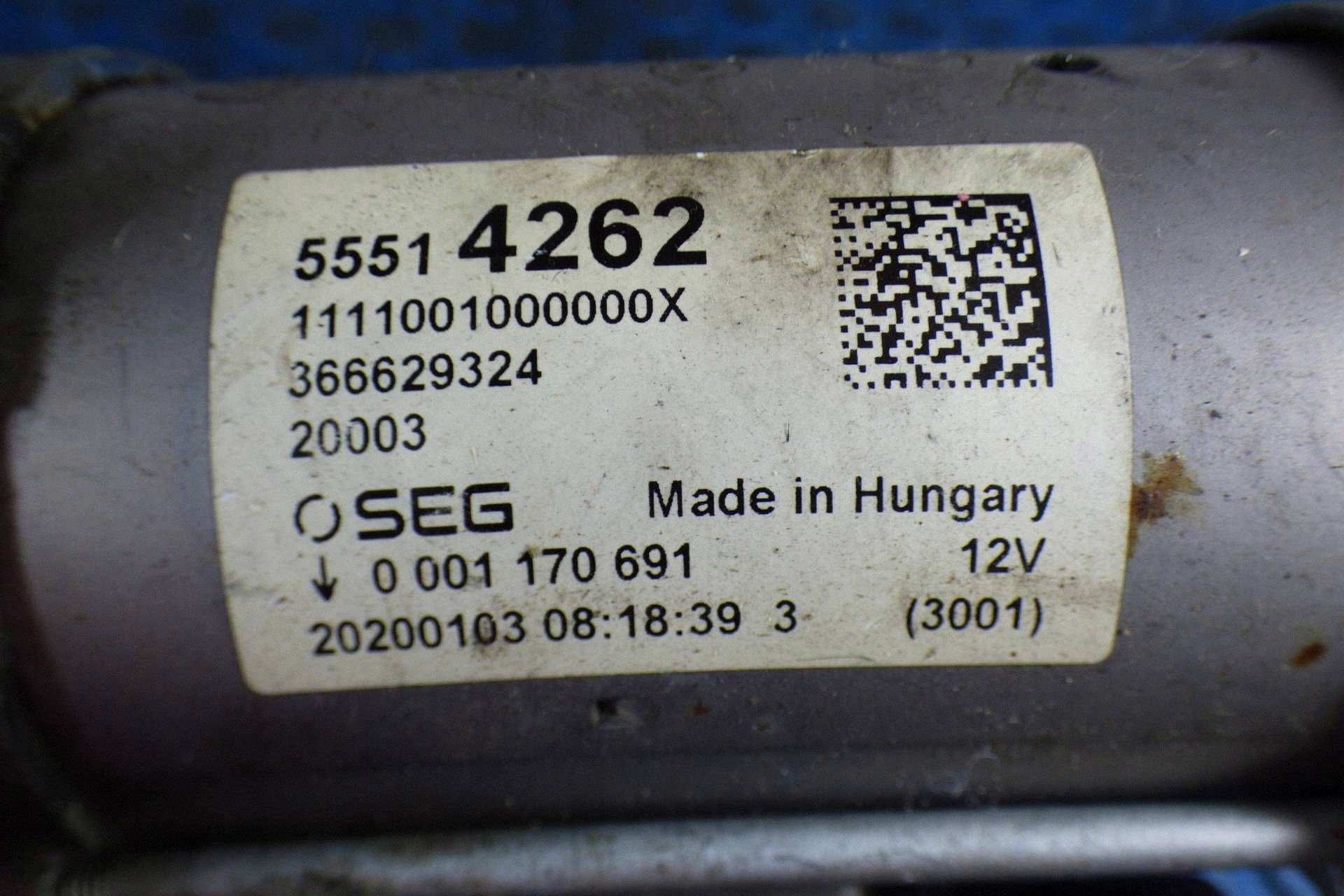 Opel Astra K V 1.2 TURBO starter 55514262 st.BDB