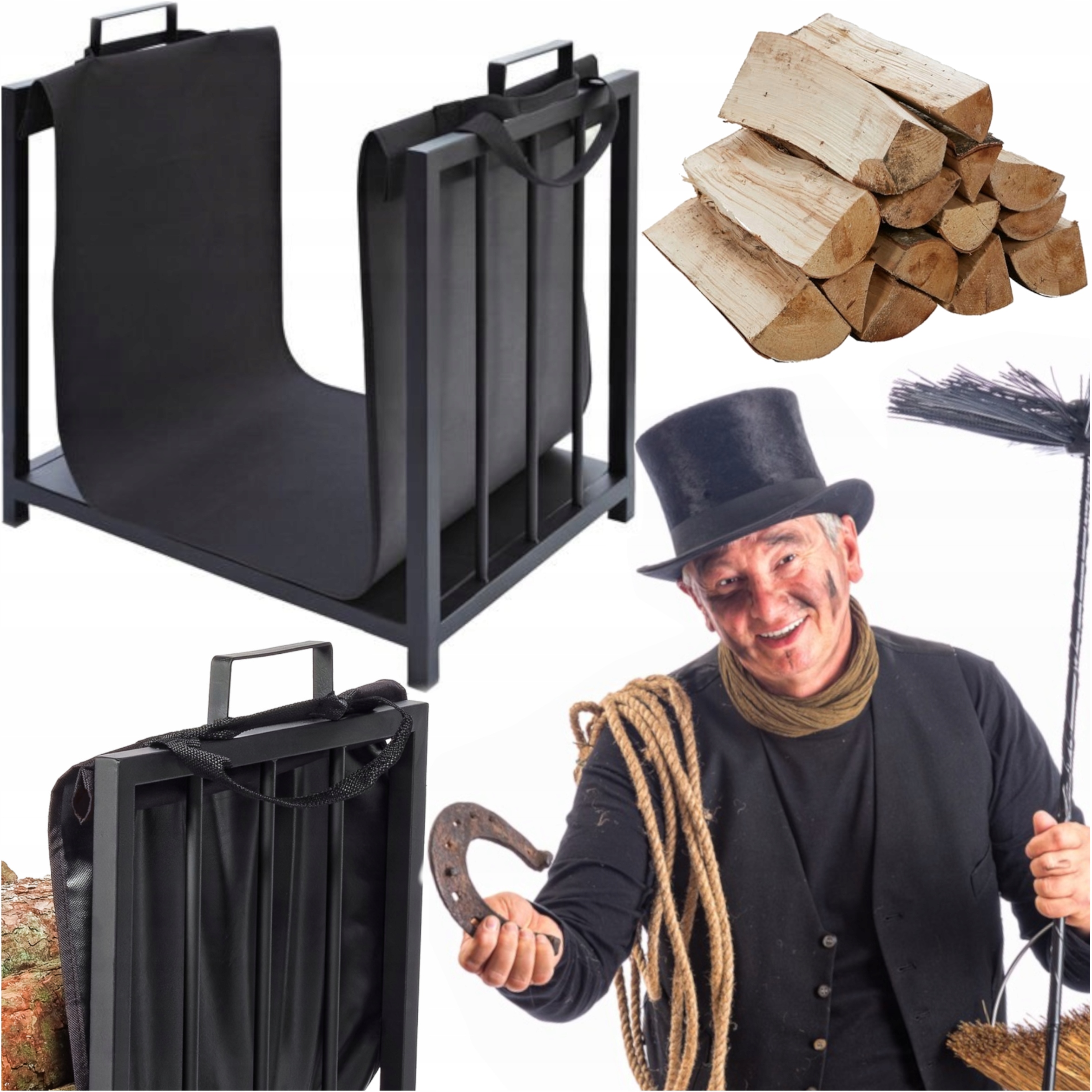 Sada Pro Skladování Dřeva 3v1 Stojan S Transportérem