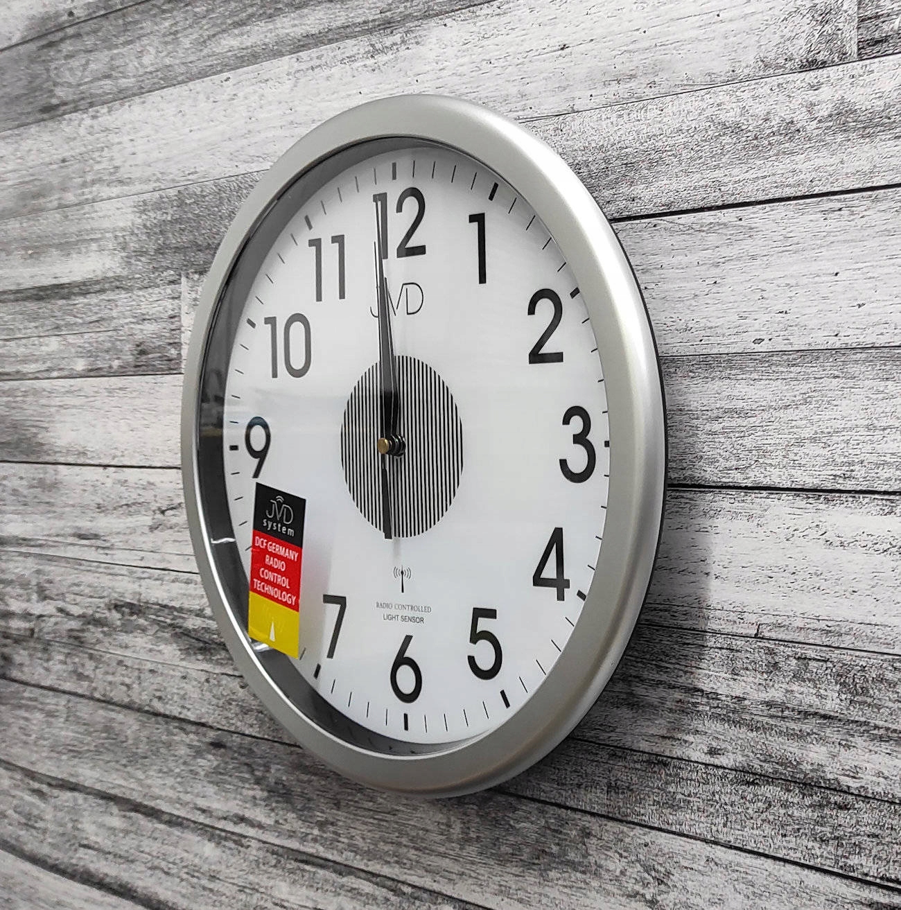PODŚWIETLANY ZEGAR ŚCIENNY JVD RH692.3 SENSOR DCF Marka JVD