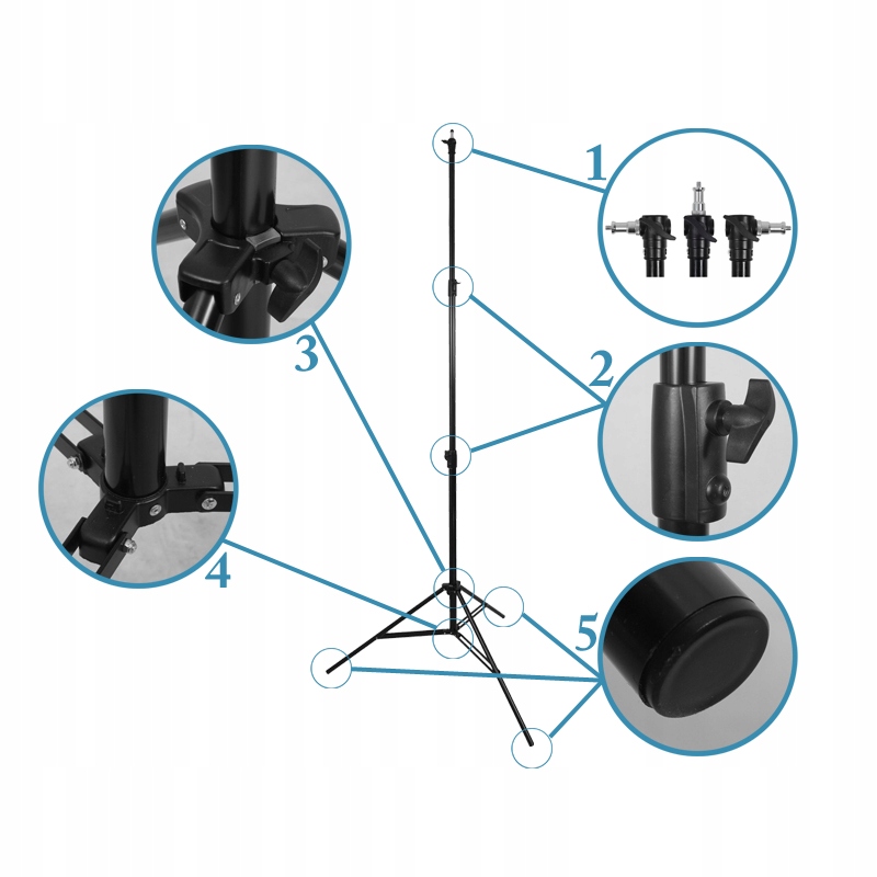 STUDYJNY STATYW OŚWIETLENIOWY 136 - 350 cm 808 Typ statyw oświetleniowy