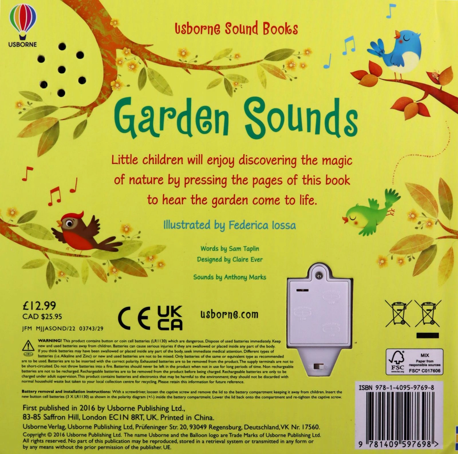 GARDEN SOUNDS [KSIĄŻKA] Stan opakowania oryginalne