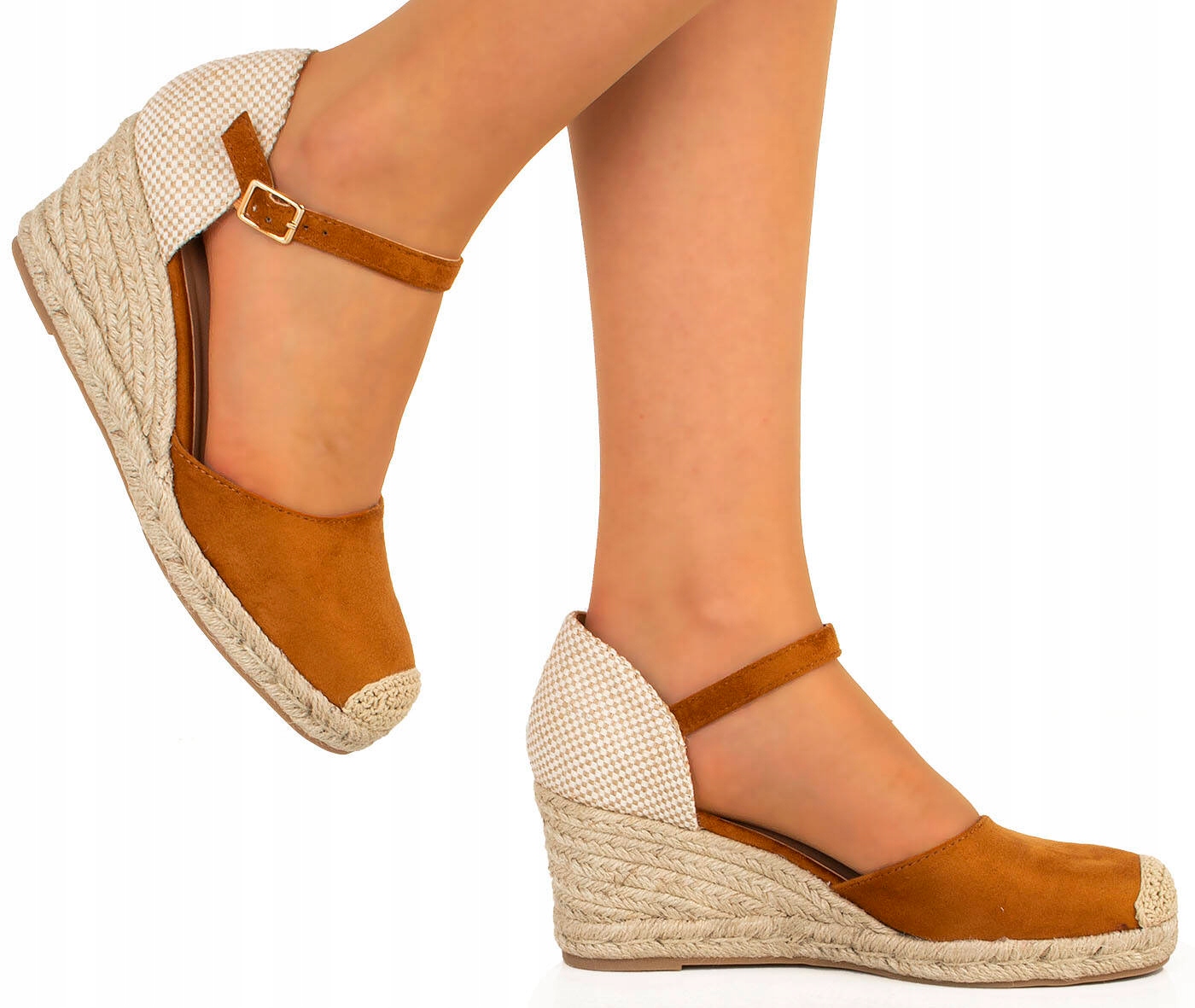 8093 CAMEL SANDAŁY ESPADRYLE NA KOTURNIE 38 Płeć kobieta