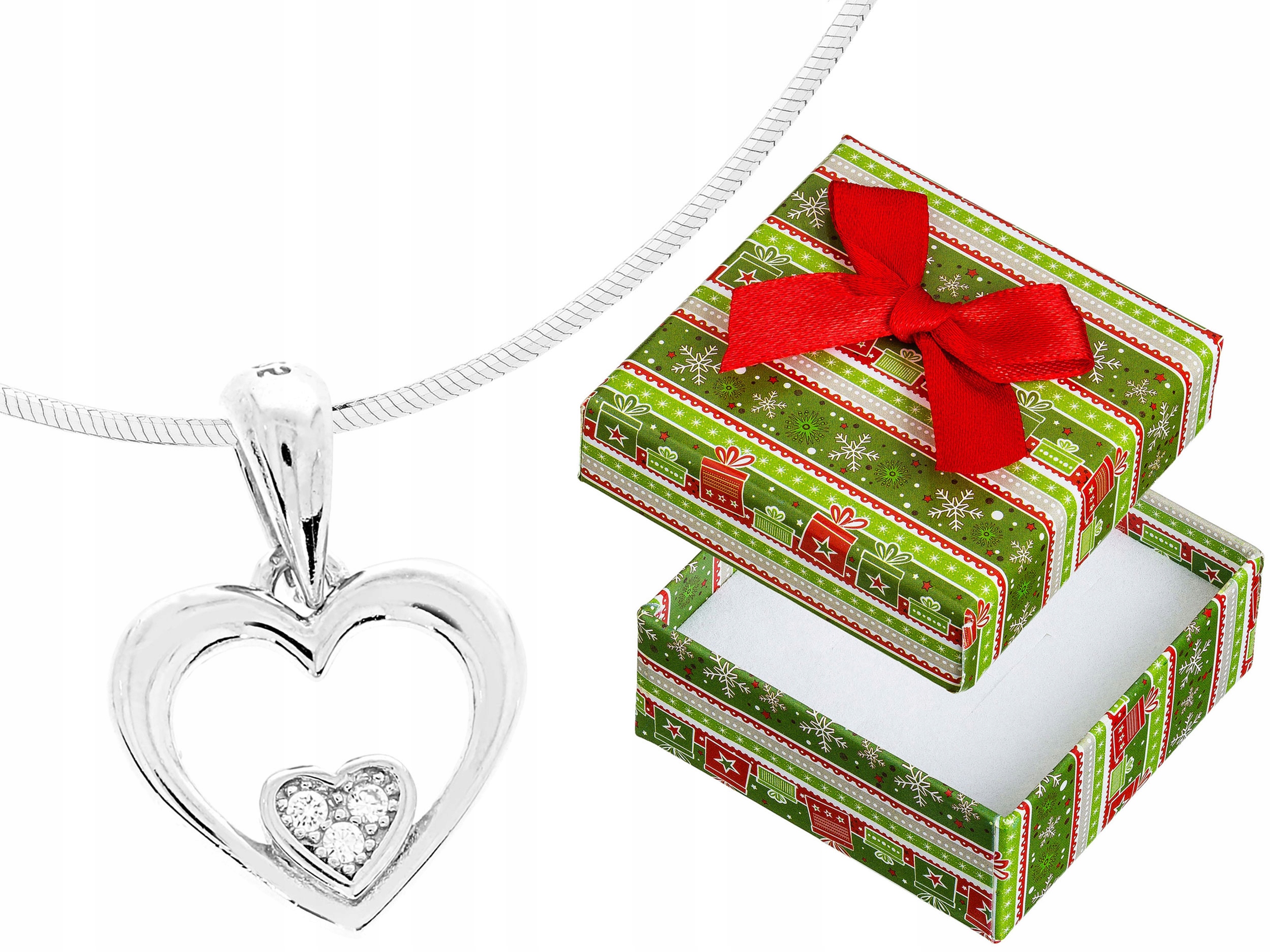 Krátký stříbrný dámský náhrdelník Srdce s zirkony Srdíčko Choker 35 cm