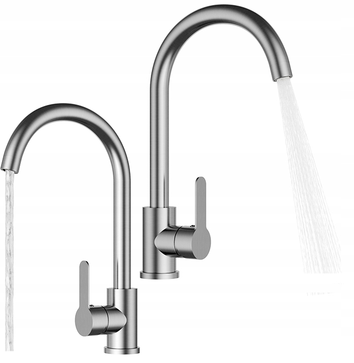 Kuchynská Batéria Inox Prestige Plus Zaoblený Výtok Do Umývadla
