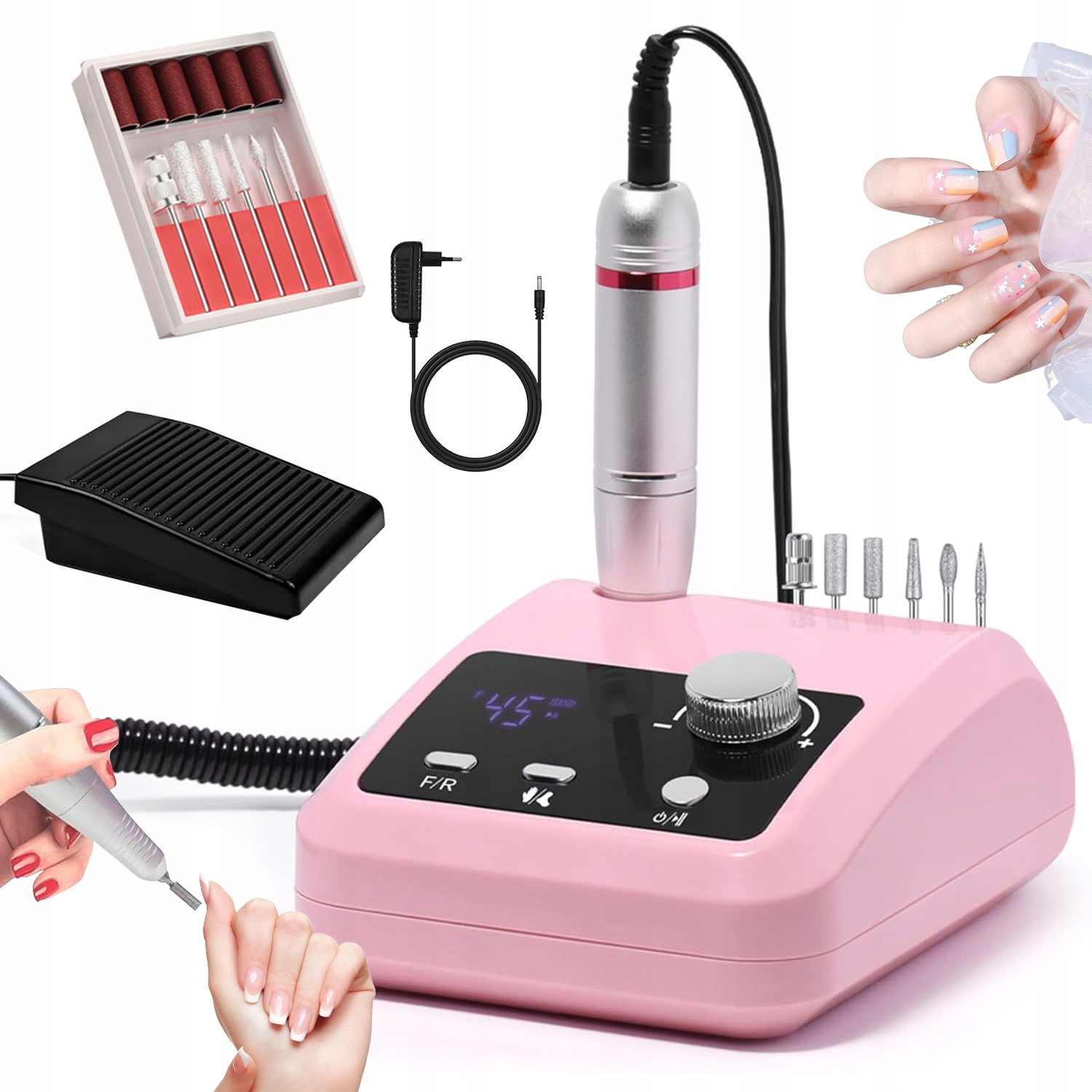 Elektrický Pilník Pro Nastavitelnou Rychlost S LCD Displejem, Praktický