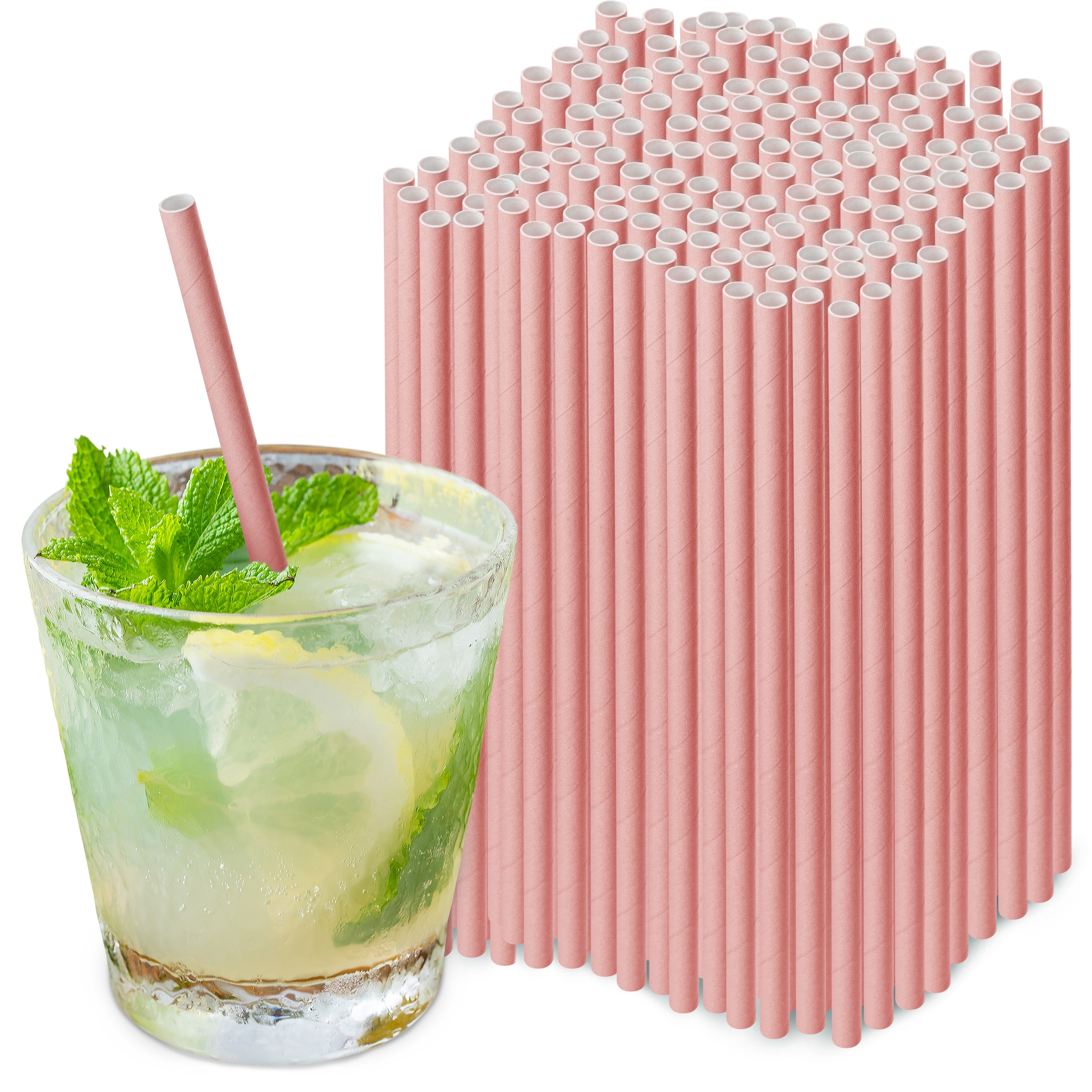 

Słomki Papierowe jasnoróżowe do napojów 250 sztuk