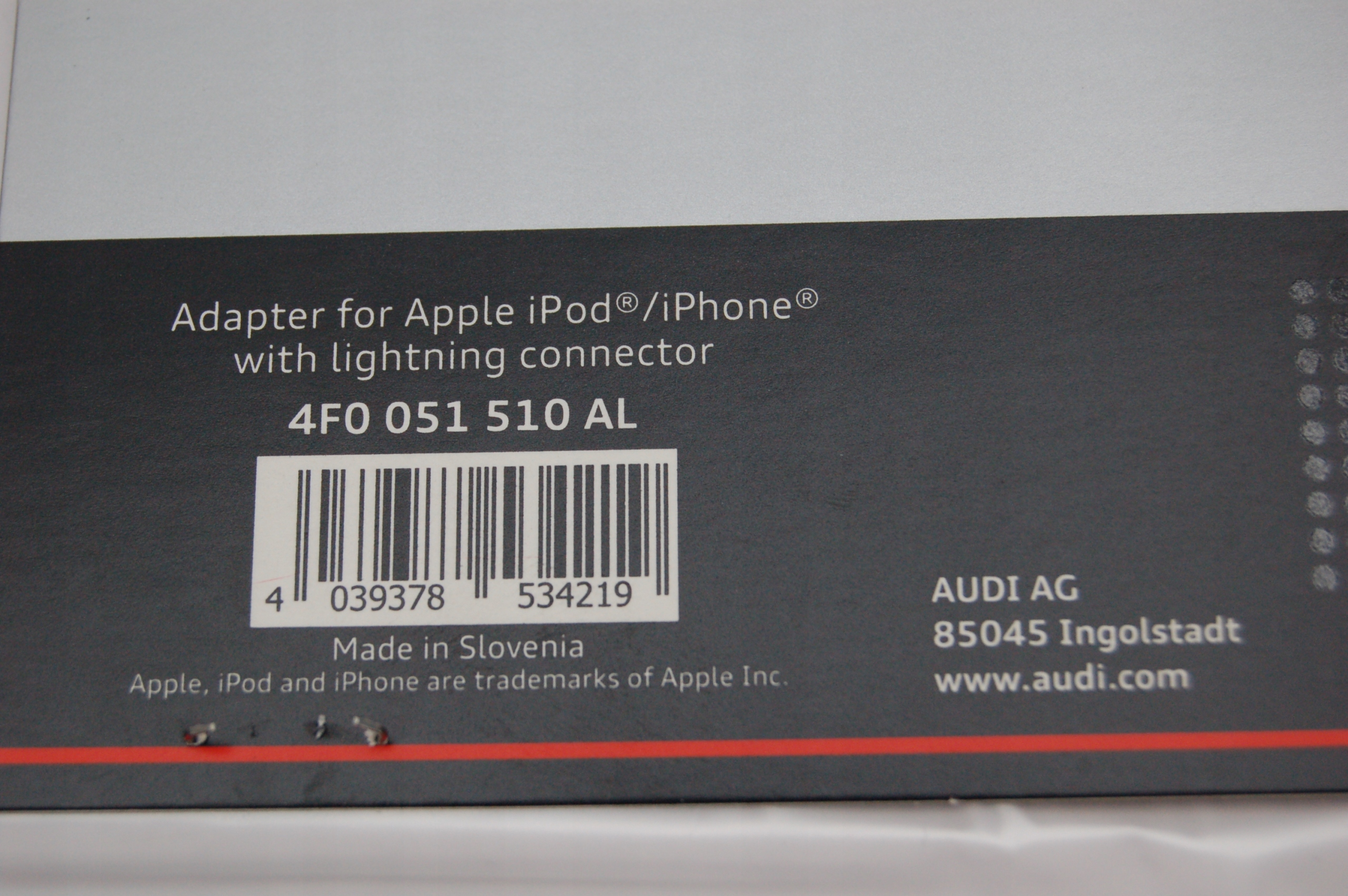 Nowy oryginalny kabel Audi AMI Iphone 4F0051510AL Producent części Audi OE