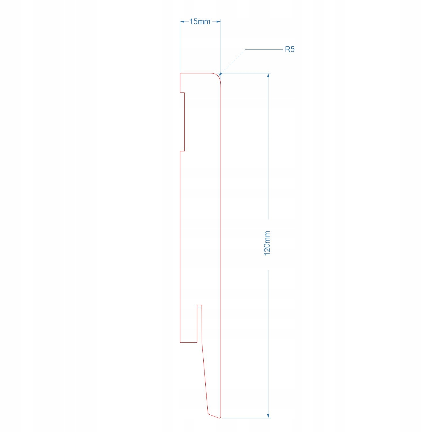12cm CZARNA MAT Listwa Przypodłogowa MDF - gładka Wysokość 120 mm