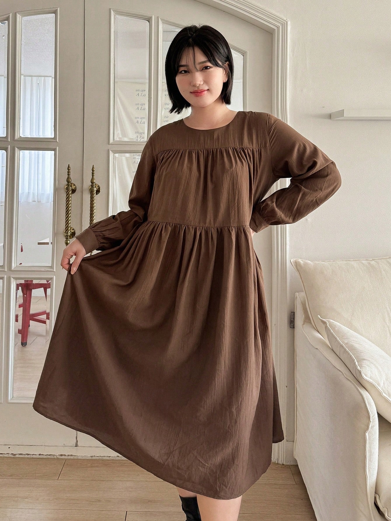 Šaty MIDI Nařasená Z Viskózy Petite Casual Dazy 3XL 46