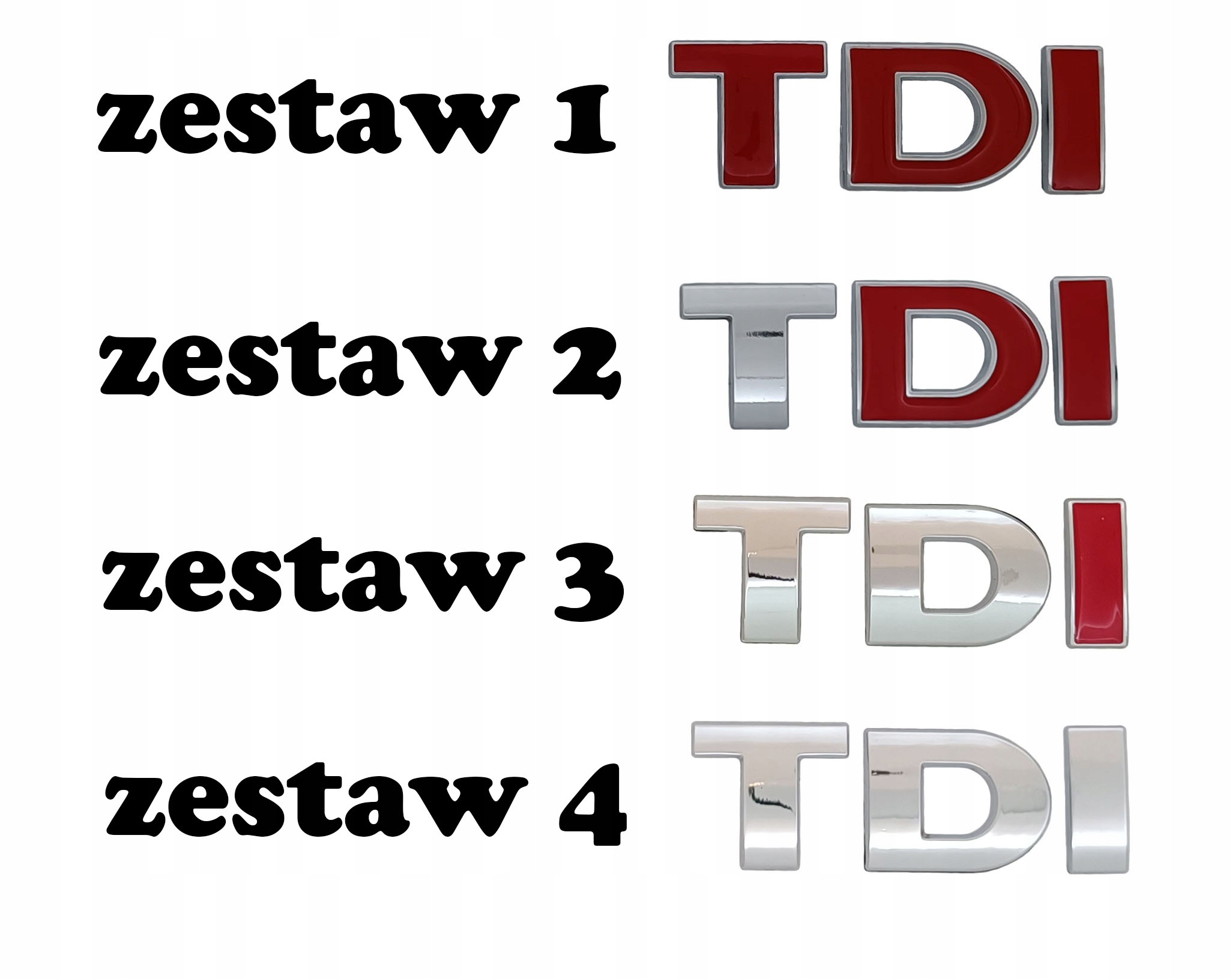 Emblemat Znaczek Napis Tdi Golf Passat Bora Polo Transporter Caddy Metal