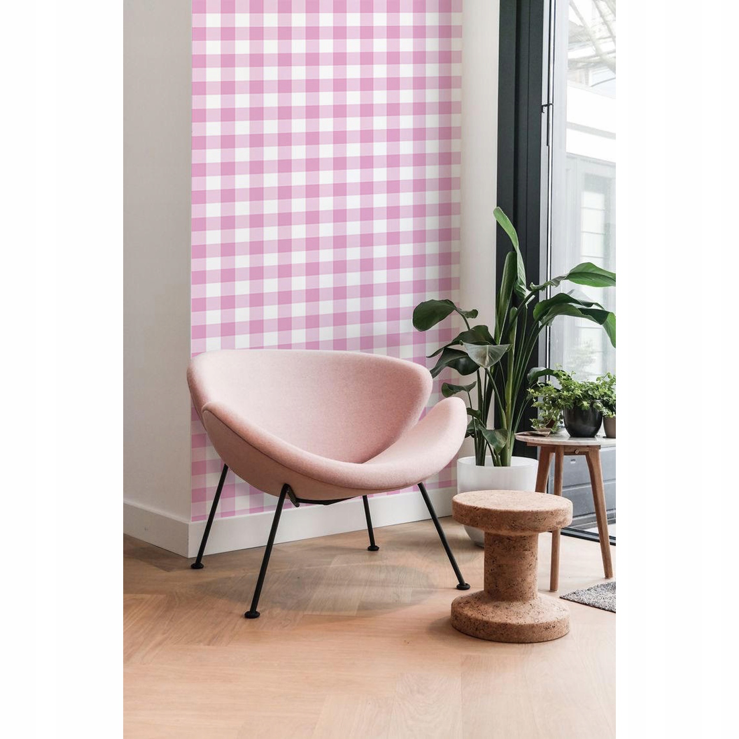 

Foto tapeta samoprzylepna Różowa kratka 360x250 cm