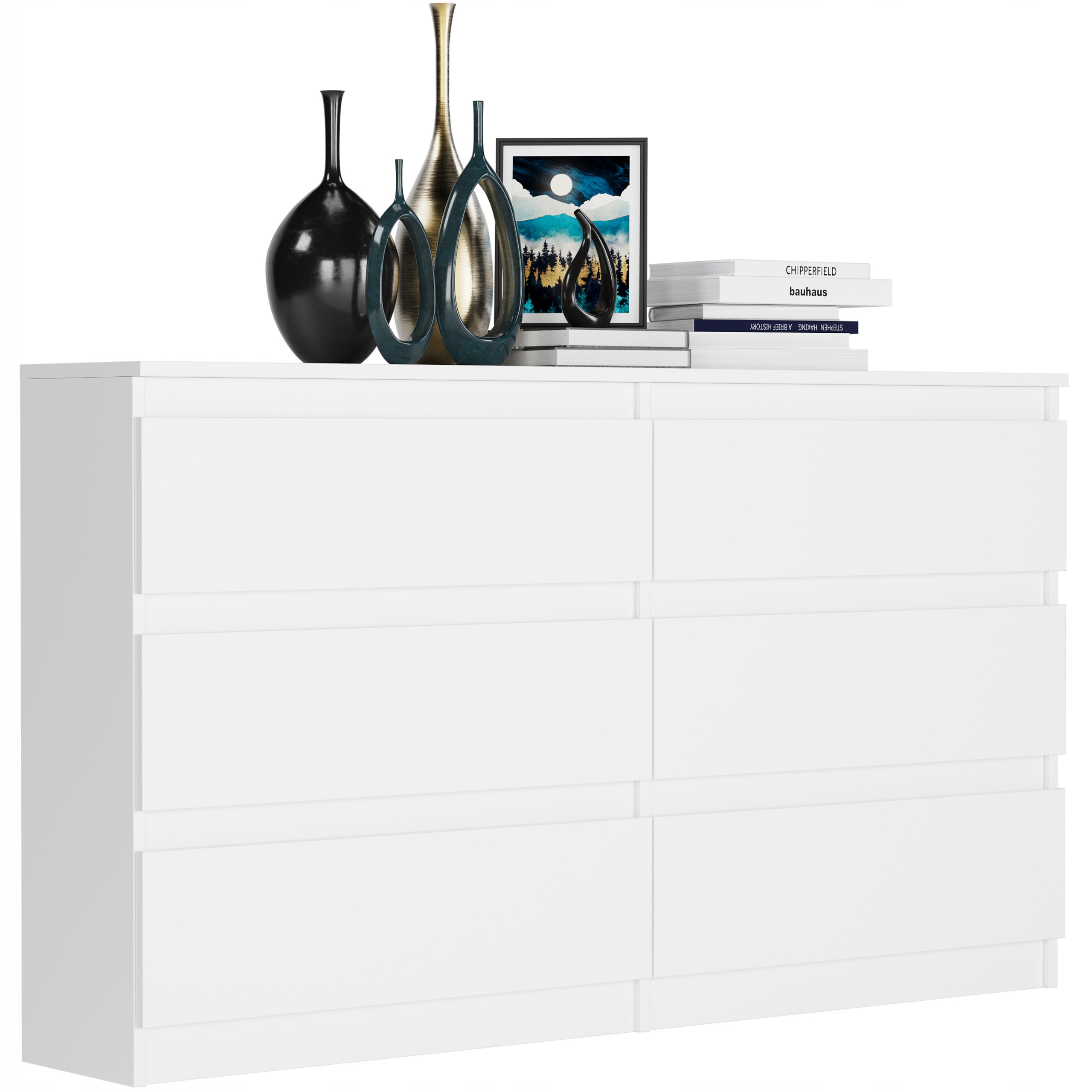 KOMODA 140 CM BIAŁA SZAFKA 6 SZUFLAD PRODUCENT PL R-140