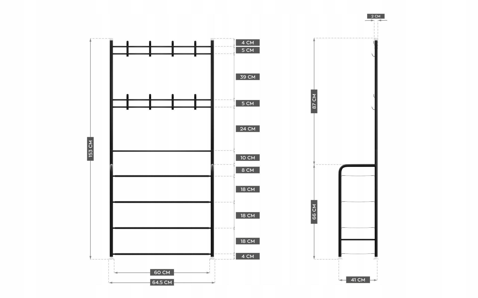 WIESZAK STOJĄCY NA UBRANIA BUTY STOJAK SZAFA METAL EAN (GTIN) 5903796011494