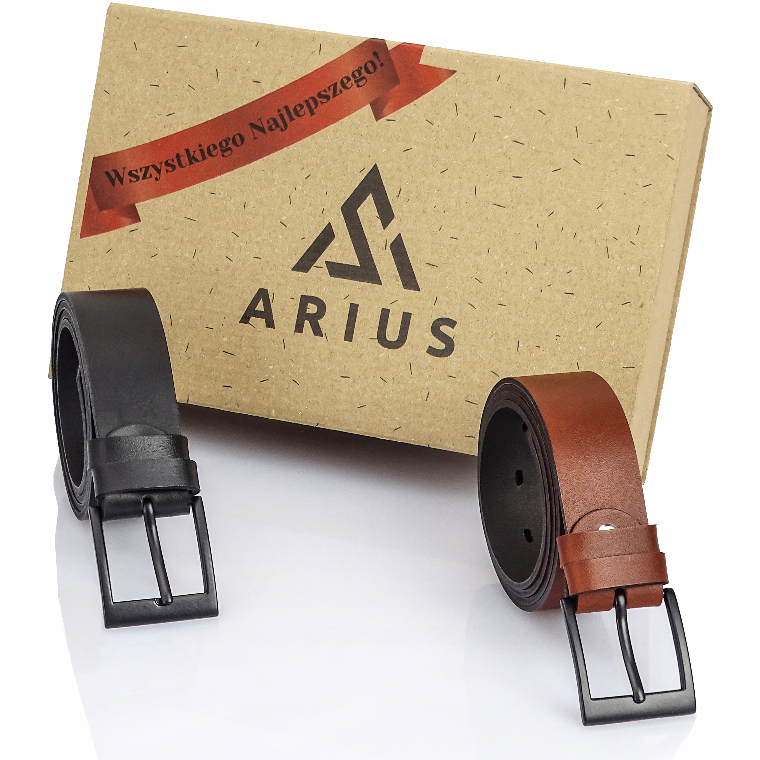 Klasický Pásek Kožený Meski Černá Matná spona Silný pás Arius Barvy