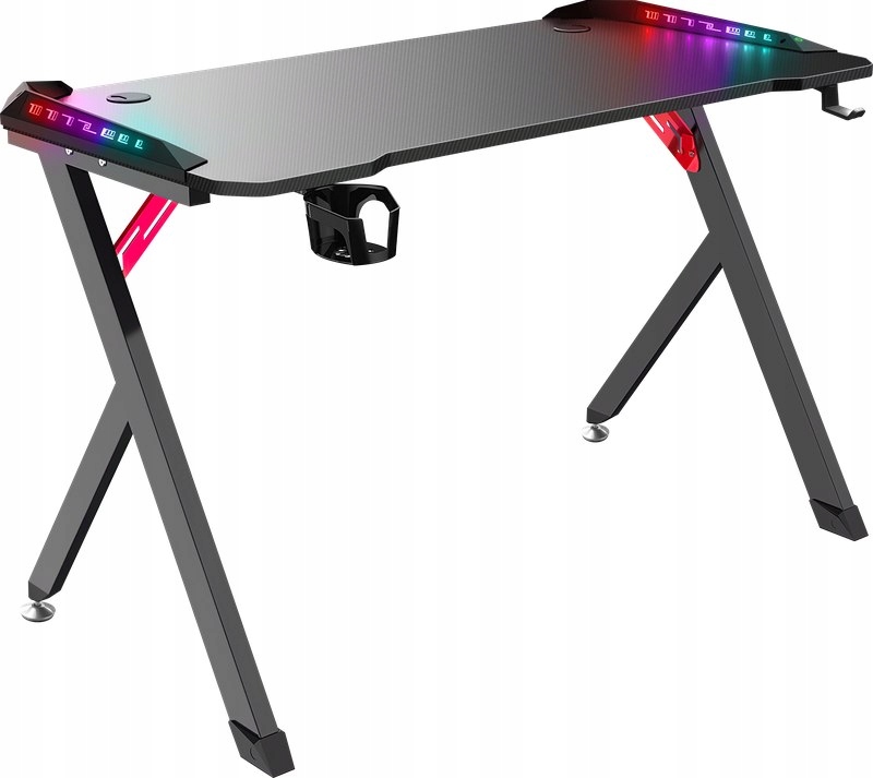 BIURKO DEFENDER SPIRIT RGB CZARNE GAMING — 8