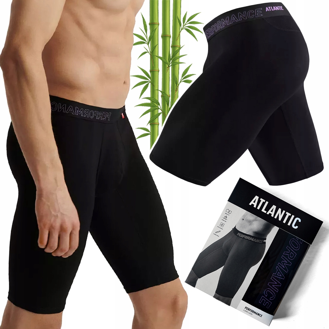 Pánské boxerky Extra Long Bambusové s dlouhými nohavicemi Atlantic L