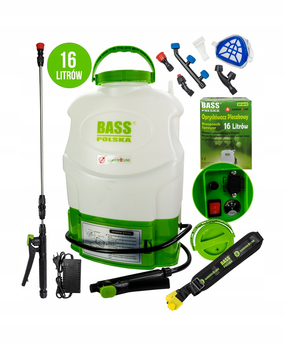 Opryskiwacz Akumulatorowy Elektryczny 16L +4 Dysze