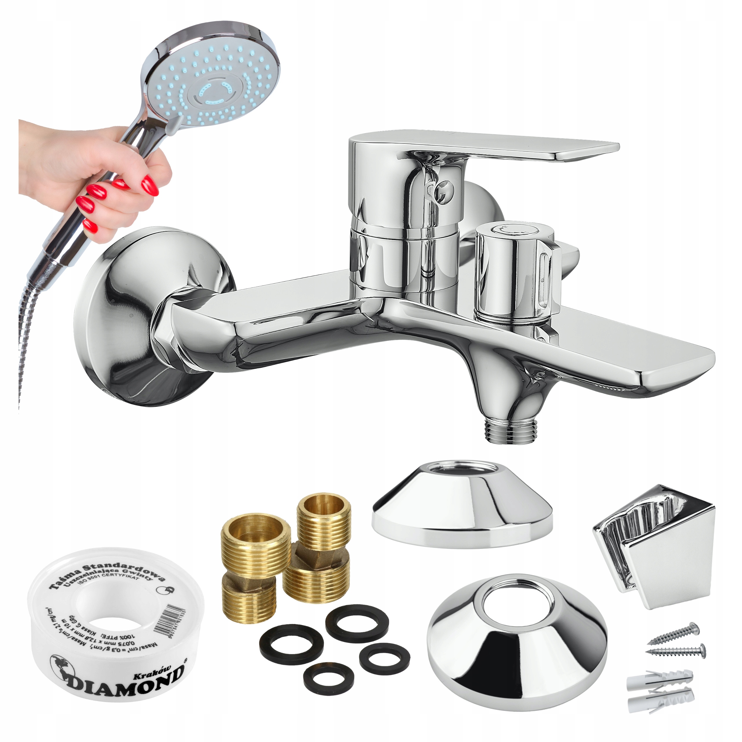 Baterie s dlouhým výtokové ramínko a pohyblivým keramickým přepínačem, pevný