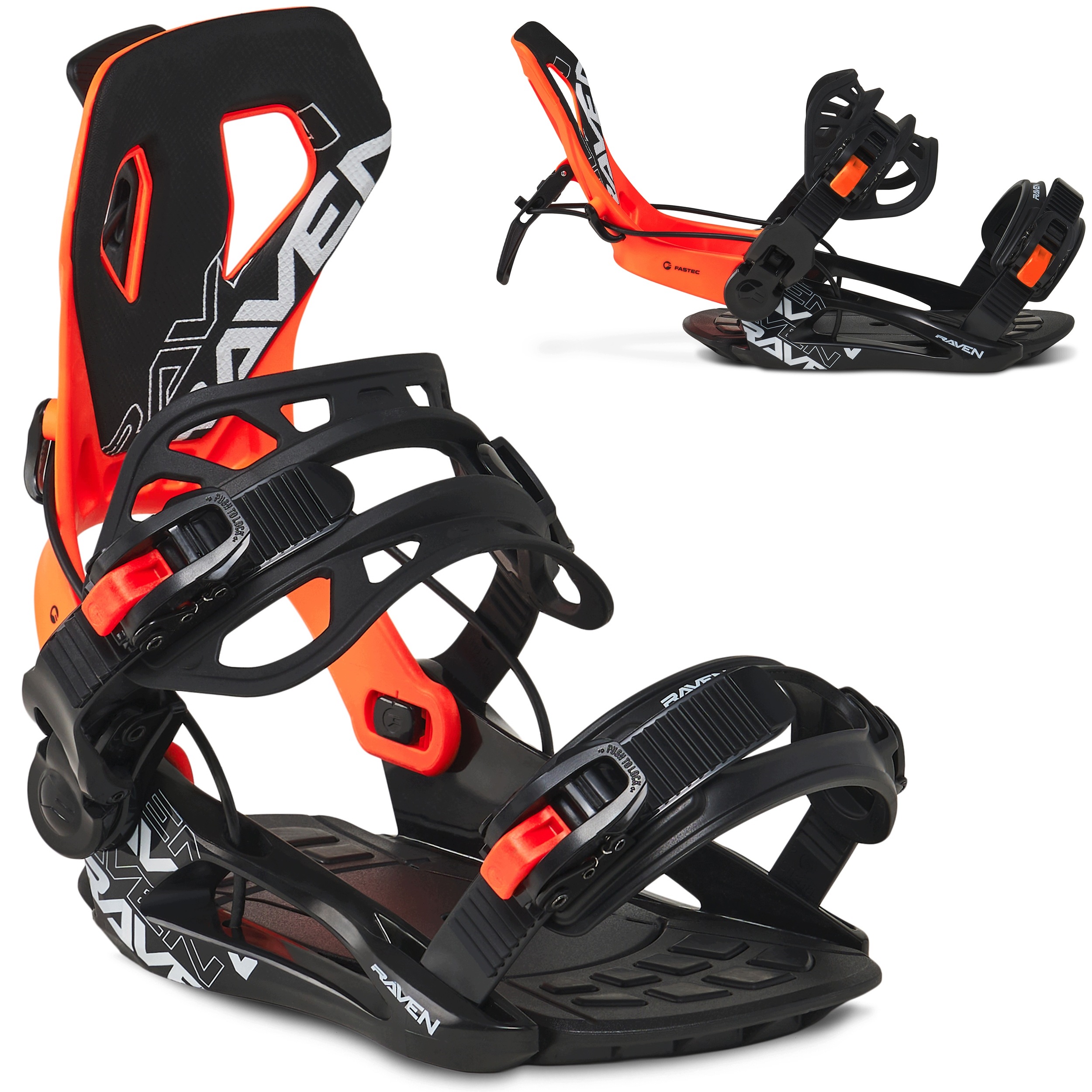Wiązania snowboardowe Raven Fastec FTM450 Multientry Orange M