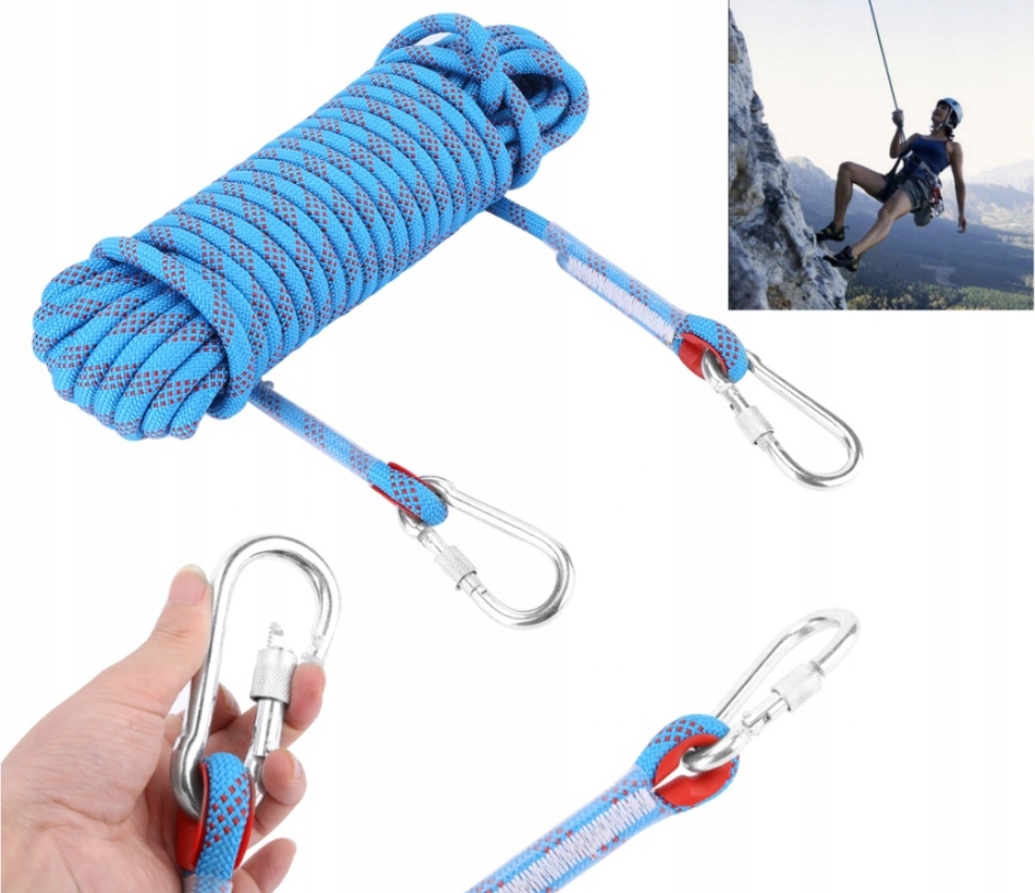 Lezecké lano červené 20 m 12 mm 1200 kg