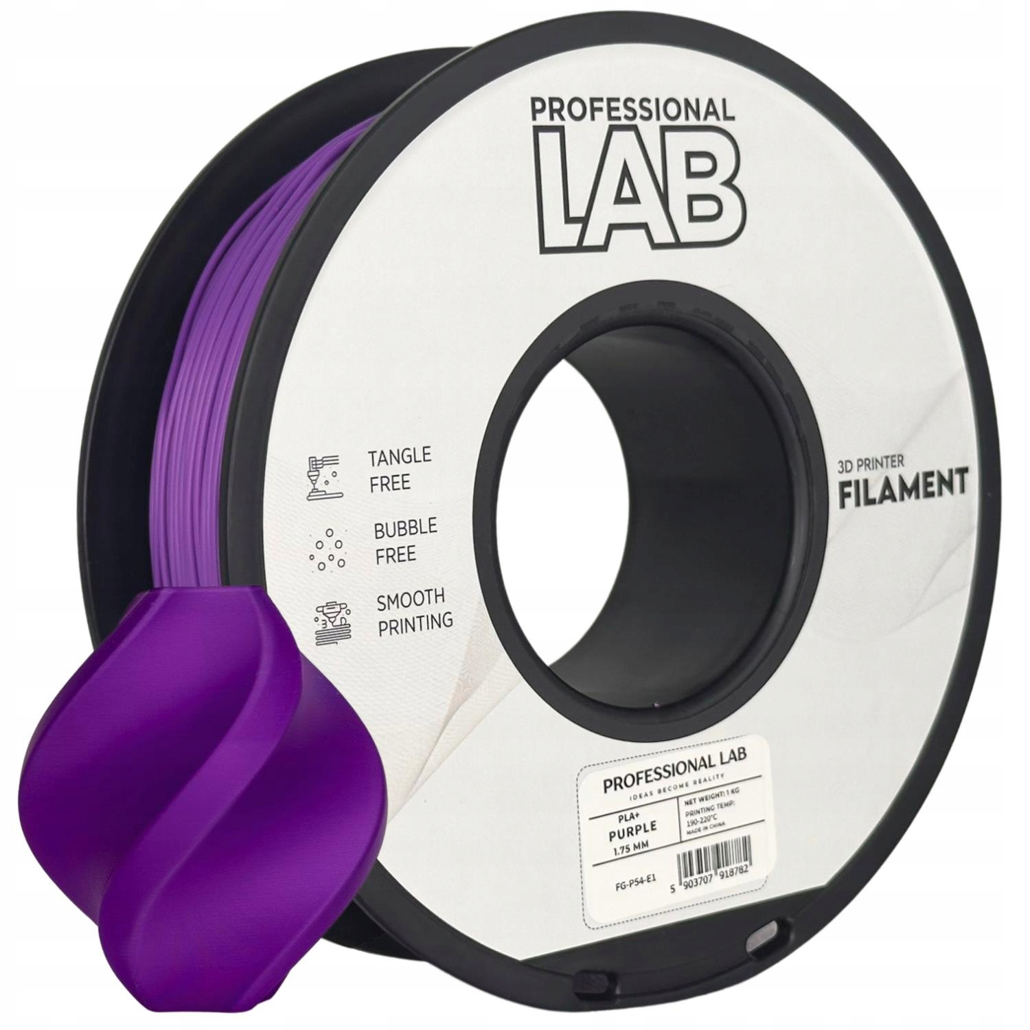 3 x Filament Pla+ Prof. Lab 1.75mm 1kg Fioletowy Purple Wzmocniony 3D