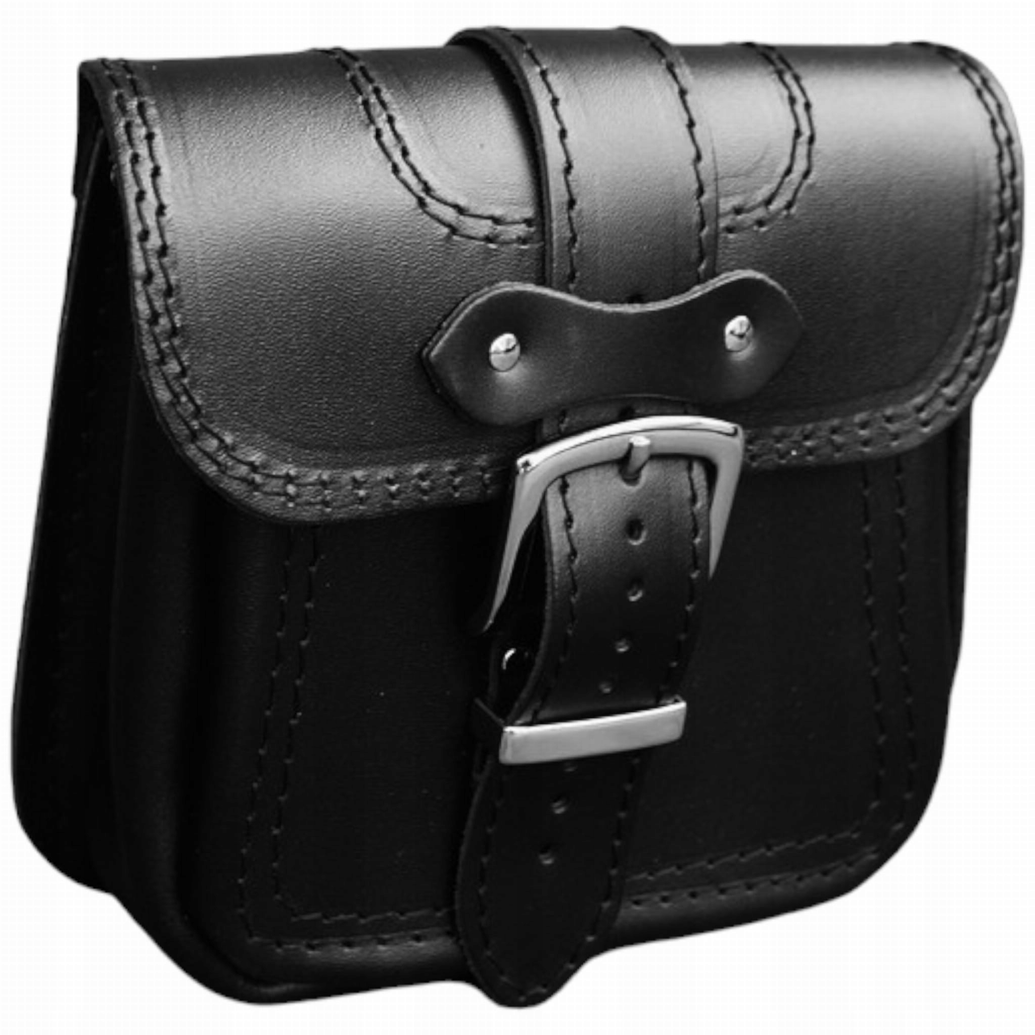 Kožená taška na motocyklový kufr Černá Pravá kapsa bez cvočků