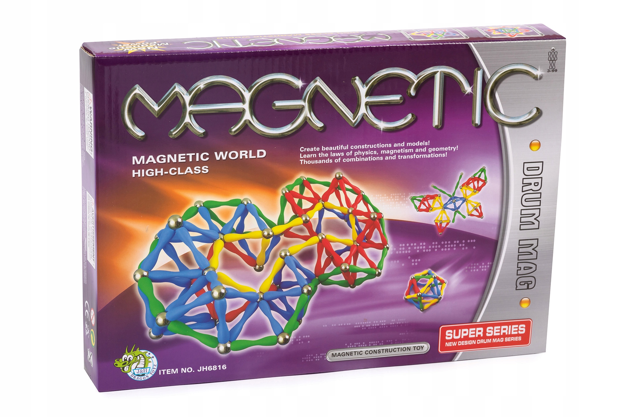 KLOCKI MAGNETYCZNE KONSTRUKCYJNE 84 el Bohater Inny