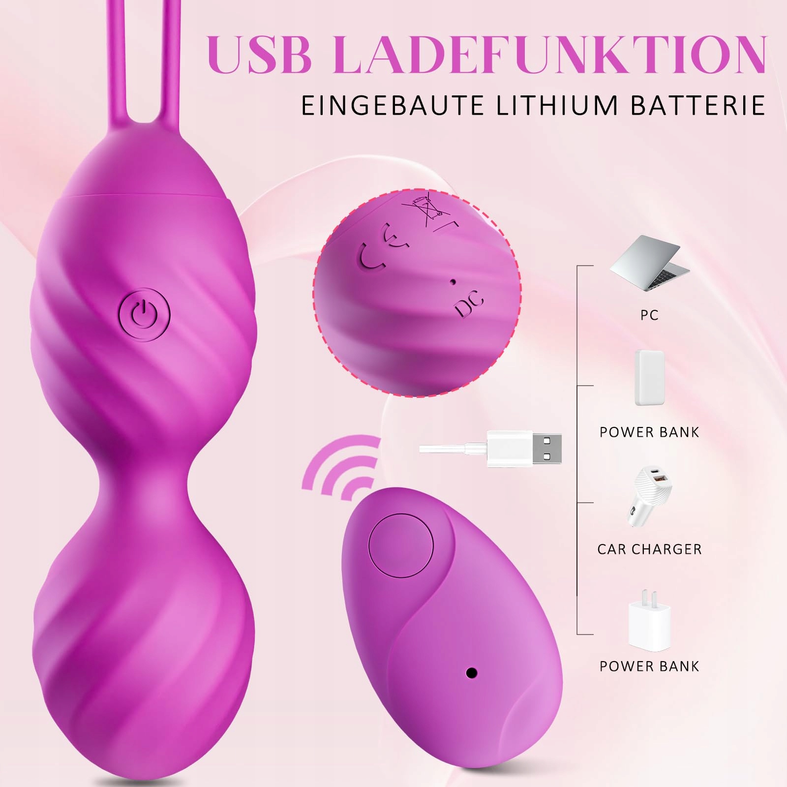 ZESTAWY VIBRATORÓW DLA KOBIET Wodoodporne Kulki Kegel Stymulacja G-Punktu — miniatura 3