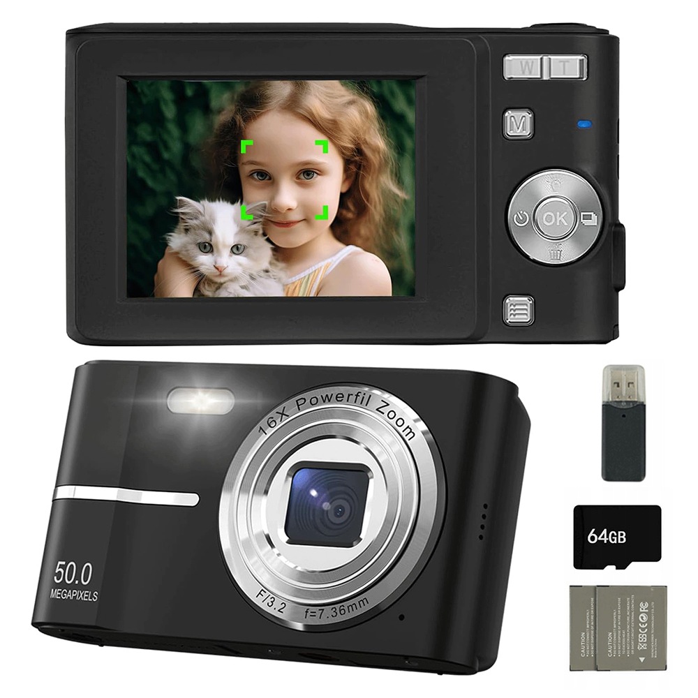 Digitální Fotoaparát Hd 50MP 16X Zoom S Ostřením A Kartou 64 Gb