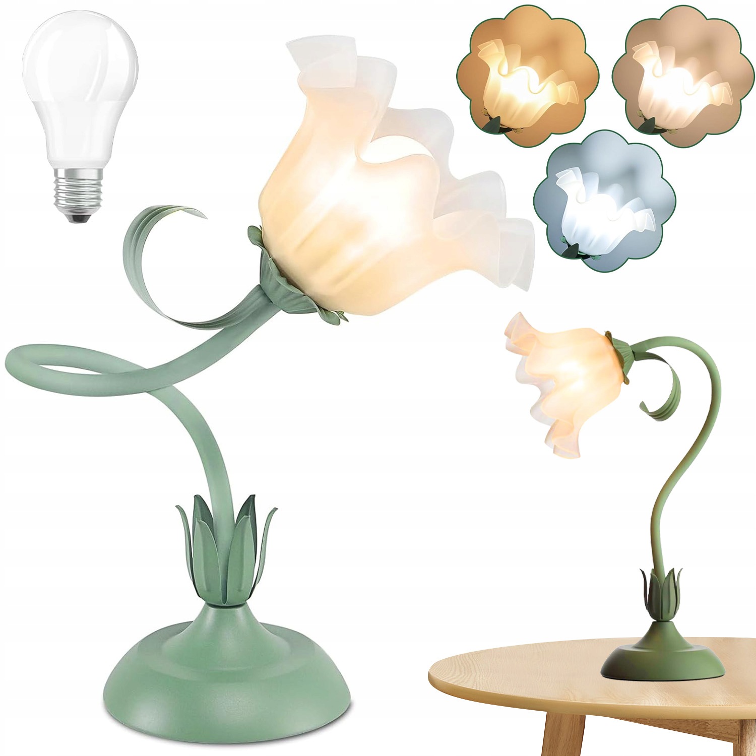 Led Stolní Lampa Stmívatelná Ve Tvaru Květiny, Flexibilní Dárková Lampa