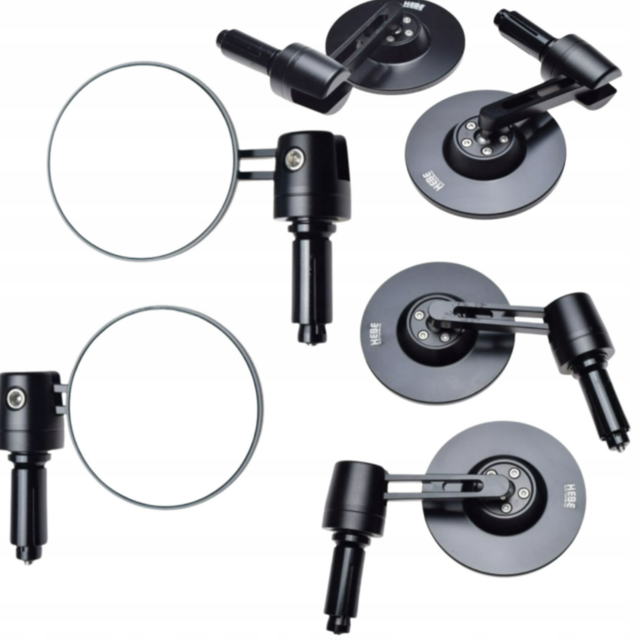 Univerzálne zrkadlá Motocykel upevnené na riadidlách Metal Cnc Hebe čierne