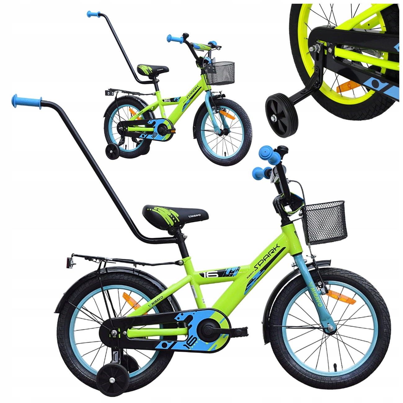 Rowerek Dziecięcy 16 Cali Miravo Rower Dla Chłopca Koszyk Prowadnik