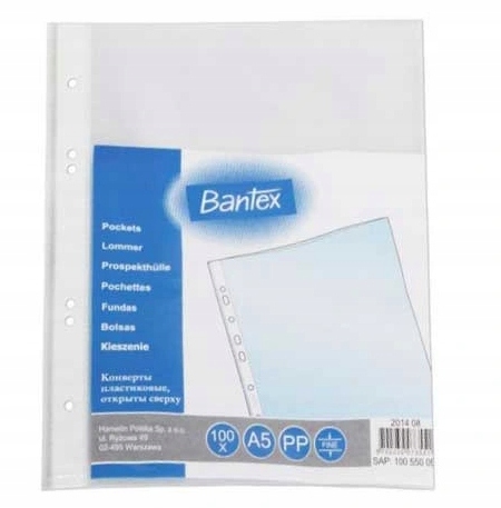

Bantex, Koszulka A5, 100 sztuk
